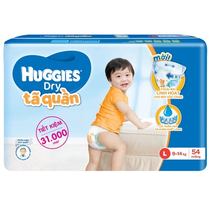 Tã - Bỉm Huggies dry quần L54 9-14kg
