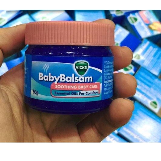 Dầu Vick Baby Balsam 50g Úc, Bôi Ấm Ngực Chống Cảm, Ho, Ngạt Mũi Cho Bé
